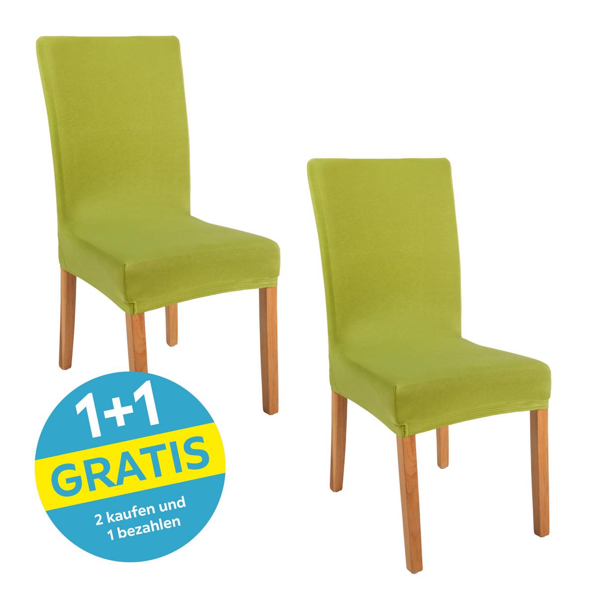 Stuhlhusse Adelisa Jersey Grün Lbh: 47x47x67 Cm Waschbar - Grün, MODERN, Textil - Luca Bessoni