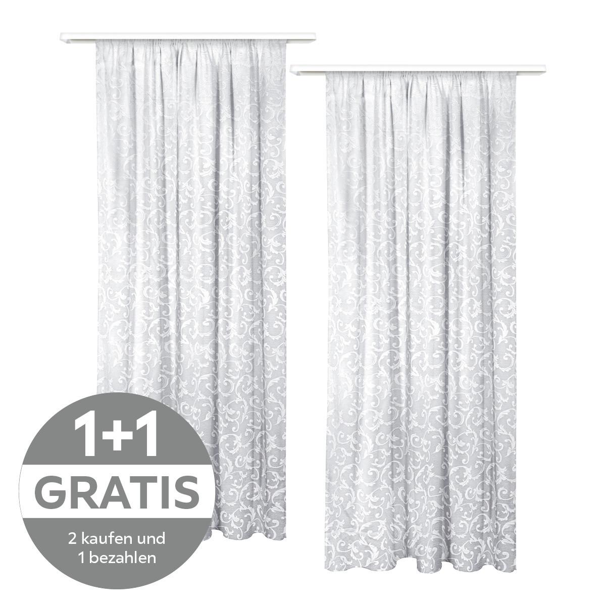 FERTIGVORHANG ANITA - Weiß, MODERN, Textil (135/245cm) - Luca Bessoni