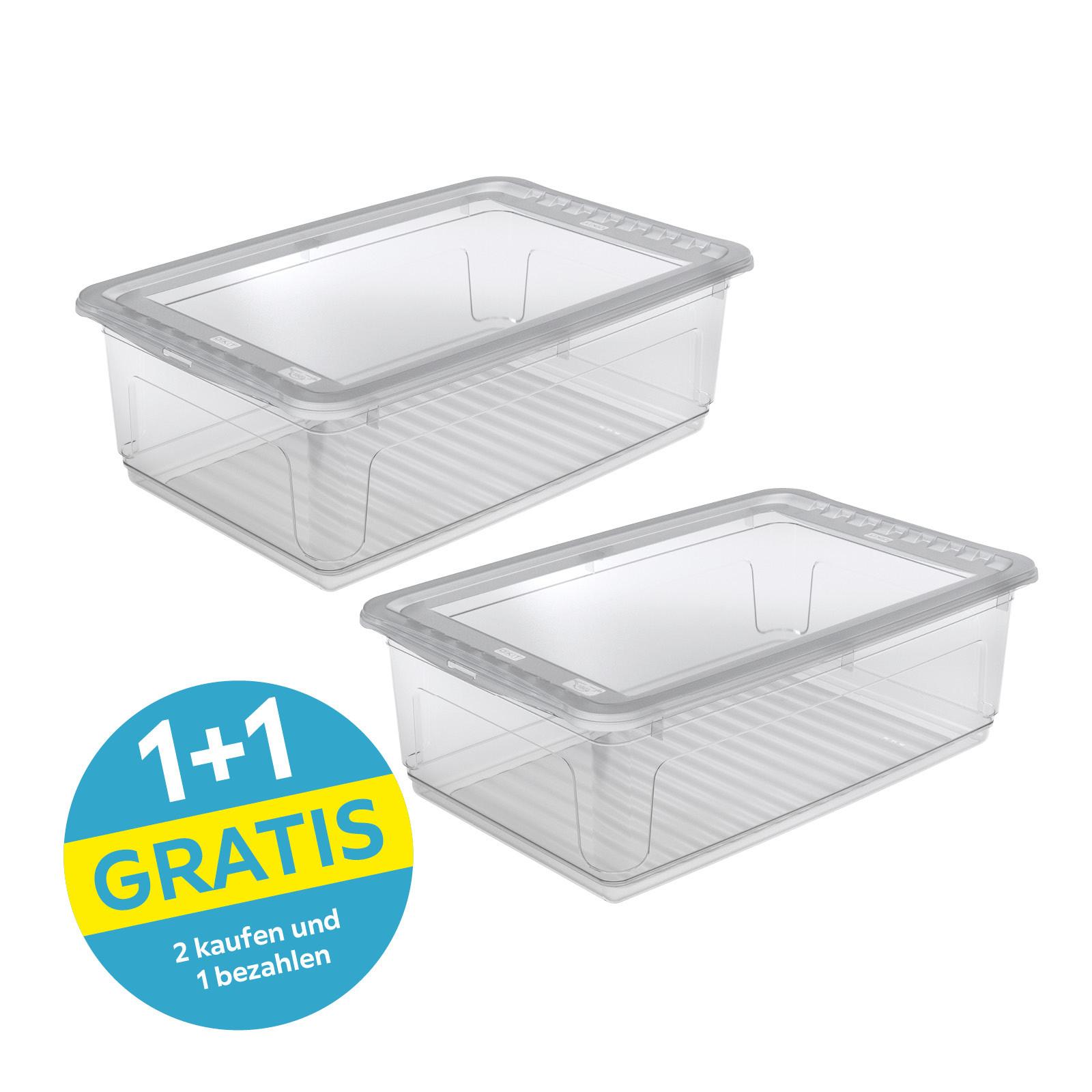 Aufbewahrungsbox Bea mit Deckel Kunststoff 59x39x18 cm - Transparent, KONVENTIONELL, Kunststoff (59/39/18cm) - Homezone