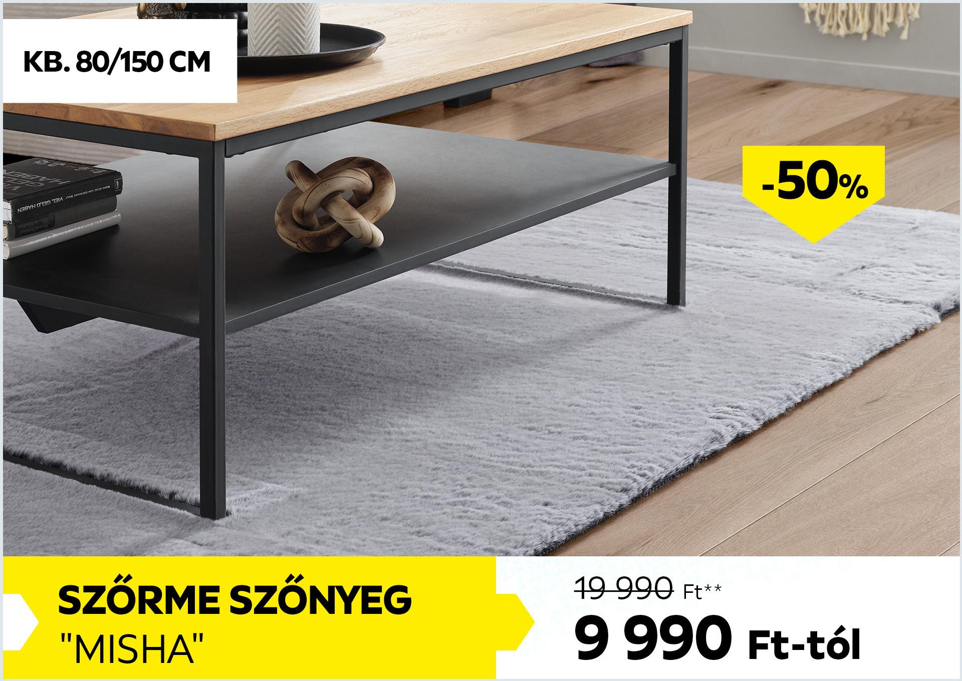 Szőrme szőnyeg kb. 80/150cm MISHA 19990Forint helyett 9990Forint kedvezmény mértéke 50%
