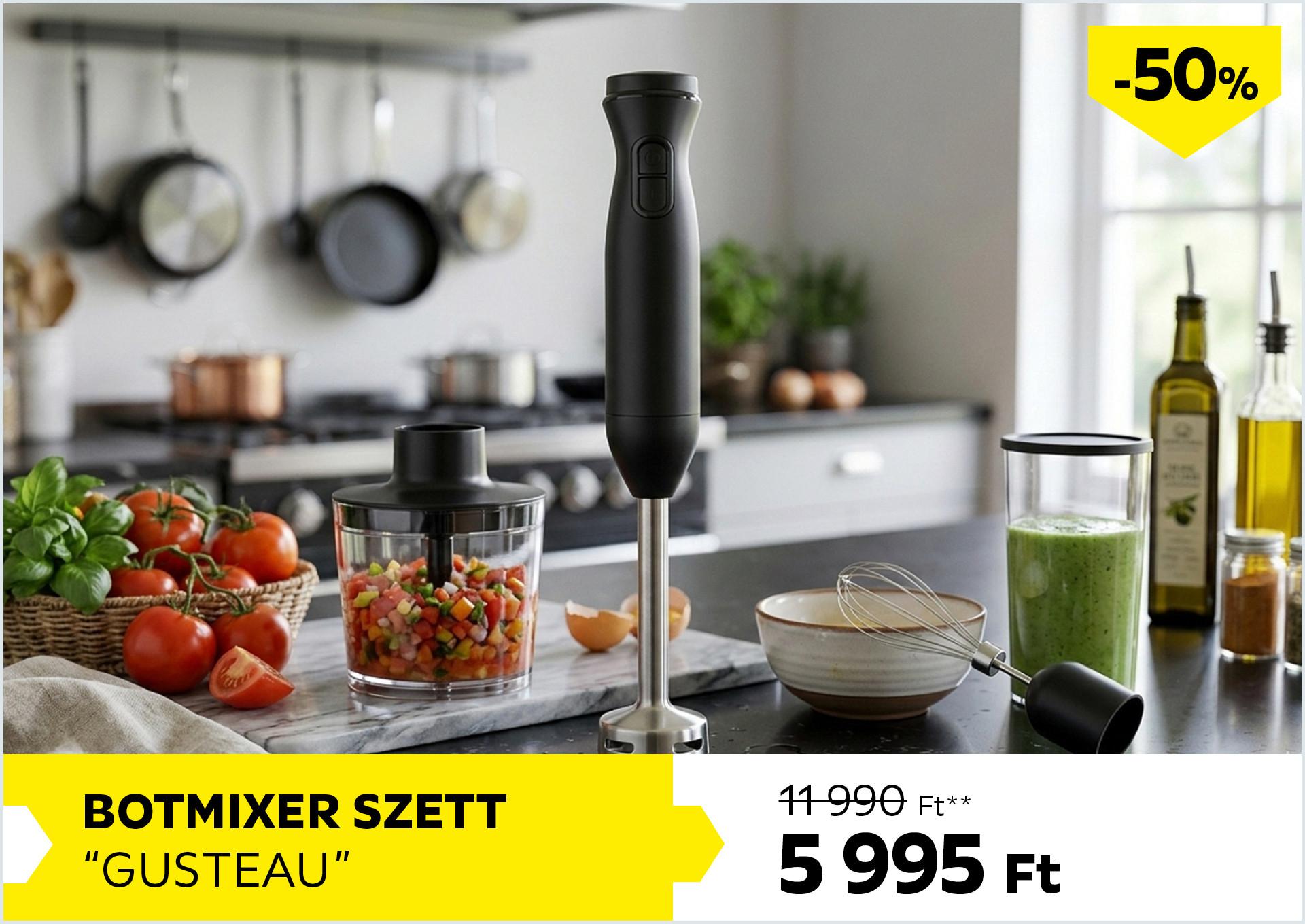 Botmixer szett GUSTEAU 11990Forint helyett 5995Forint kedvezmény mértéke 50%
