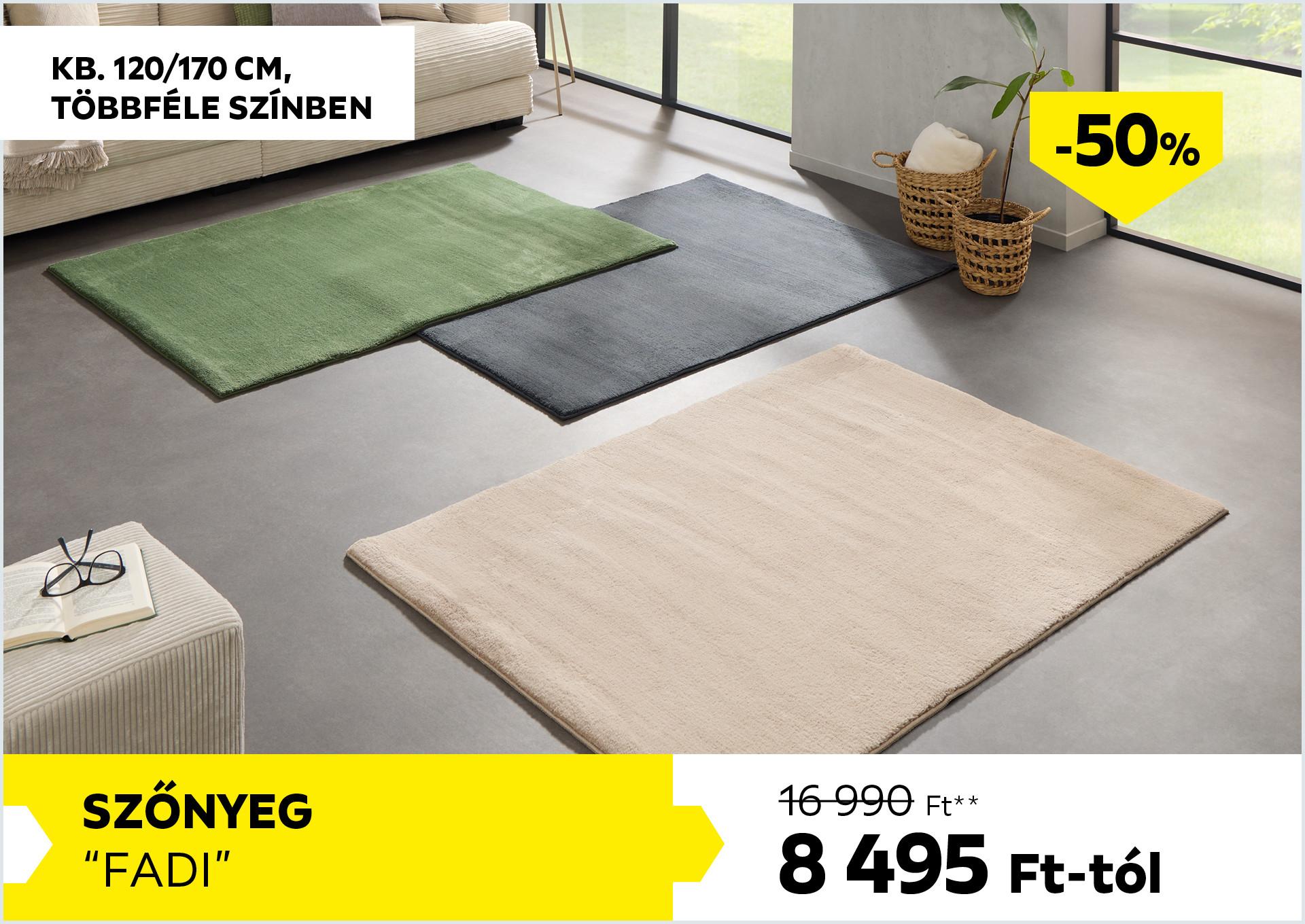 Szőnyeg kb. 120/170cm FADI 16990Forint helyett 8495Forint kedvezmény mértéke 50%