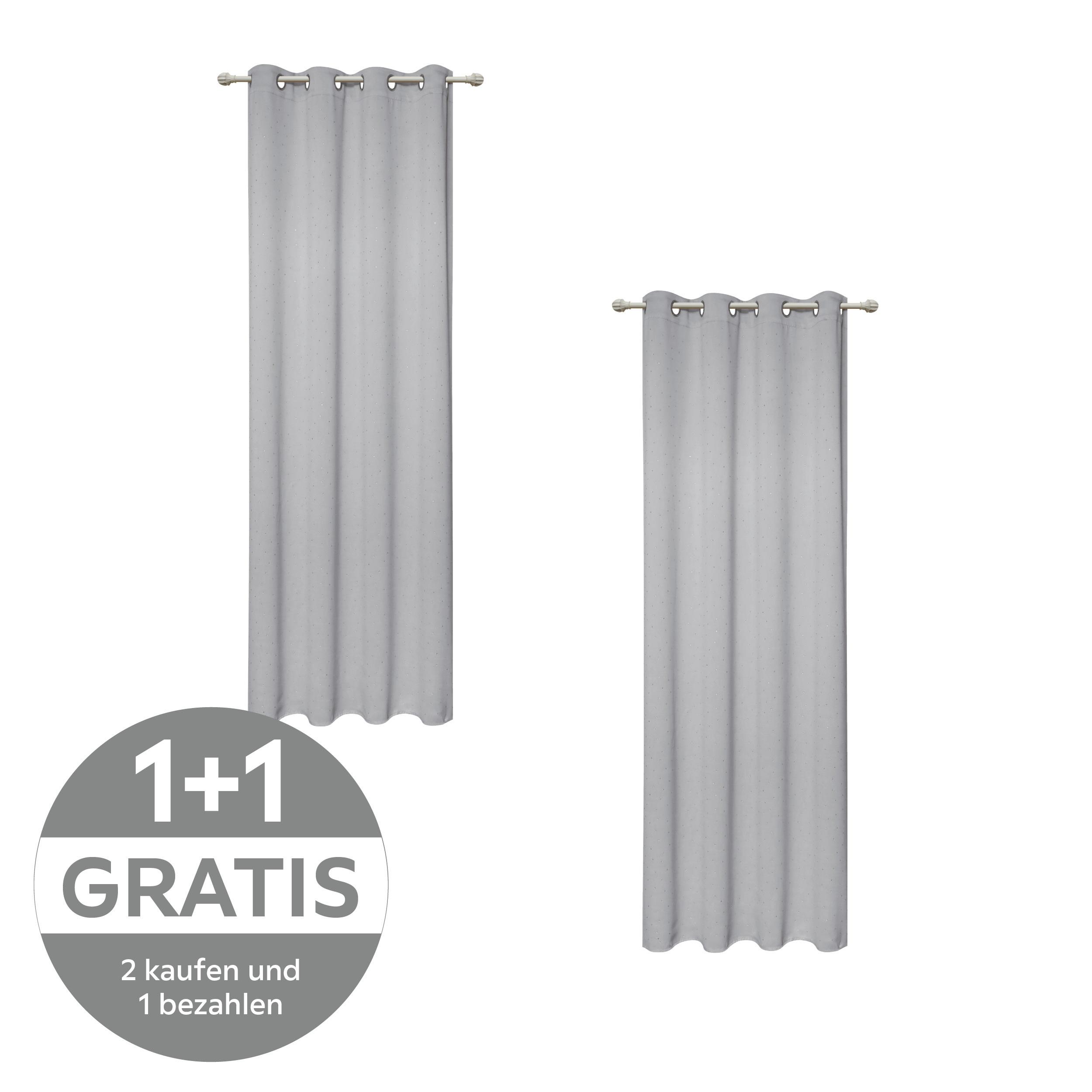 Verdunkelungsvorhang Chrisi - Silberfarben, ROMANTIK / LANDHAUS, Textil (135/245cm) - James Wood