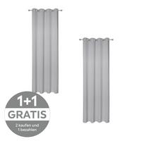 Verdunkelungsvorhang Chrisi - Silberfarben, ROMANTIK / LANDHAUS, Textil (135/245cm) - James Wood