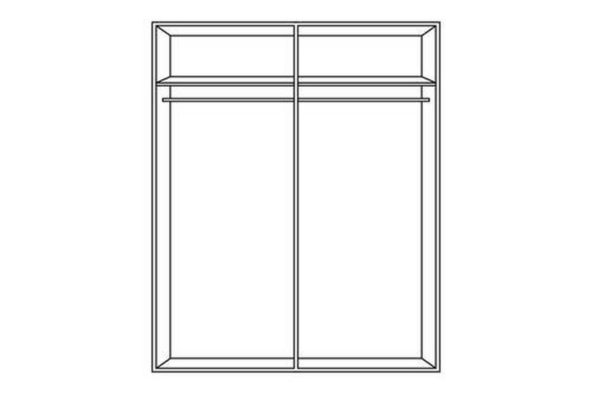 Schwebetürenschrank 170cm Starter, Betonoptik/weiß - Eichefarben/Weiß, KONVENTIONELL, Holzwerkstoff (170/195/59cm) - P & B
