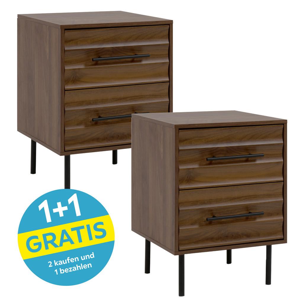 Nachtkästchen Carlton Nussbaum Dekor H: 55cm