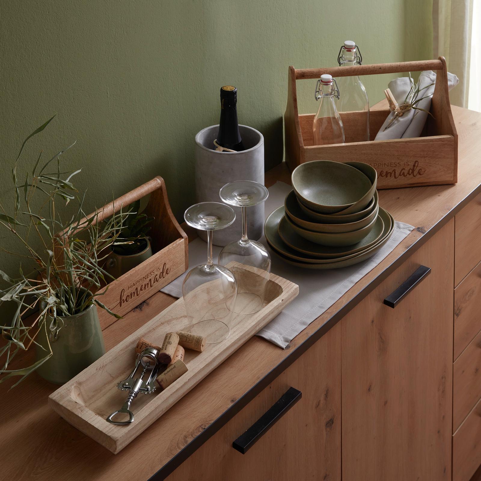 doplnky do kuchyne z prírodných materiálov, kolekcia Oil green