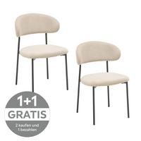 Polsterstuhl Fenja beige - Beige/Schwarz, KONVENTIONELL, Textil/Metall (53/80/57cm) - MID.YOU