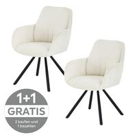 Armlehnstuhl Bela - Beige/Schwarz, LIFESTYLE, Holz/Textil (62/88/66cm) - MID.YOU