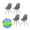 Schalenstuhl Vilnius Grau - Naturfarben/Grau, LIFESTYLE, Holz/Kunststoff (48,5/84/55cm) - MID.YOU