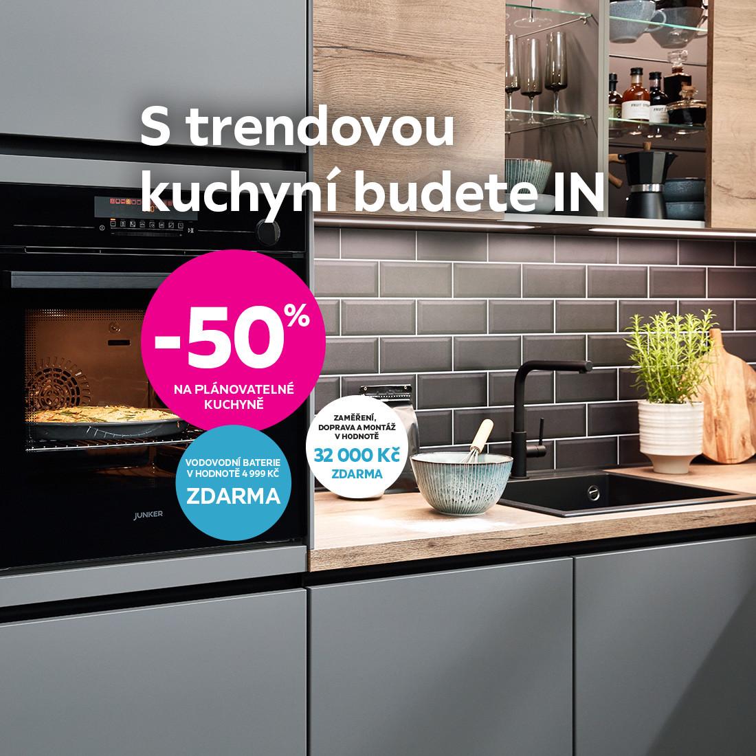 -50% na plánovatelné kuchyně + baterie