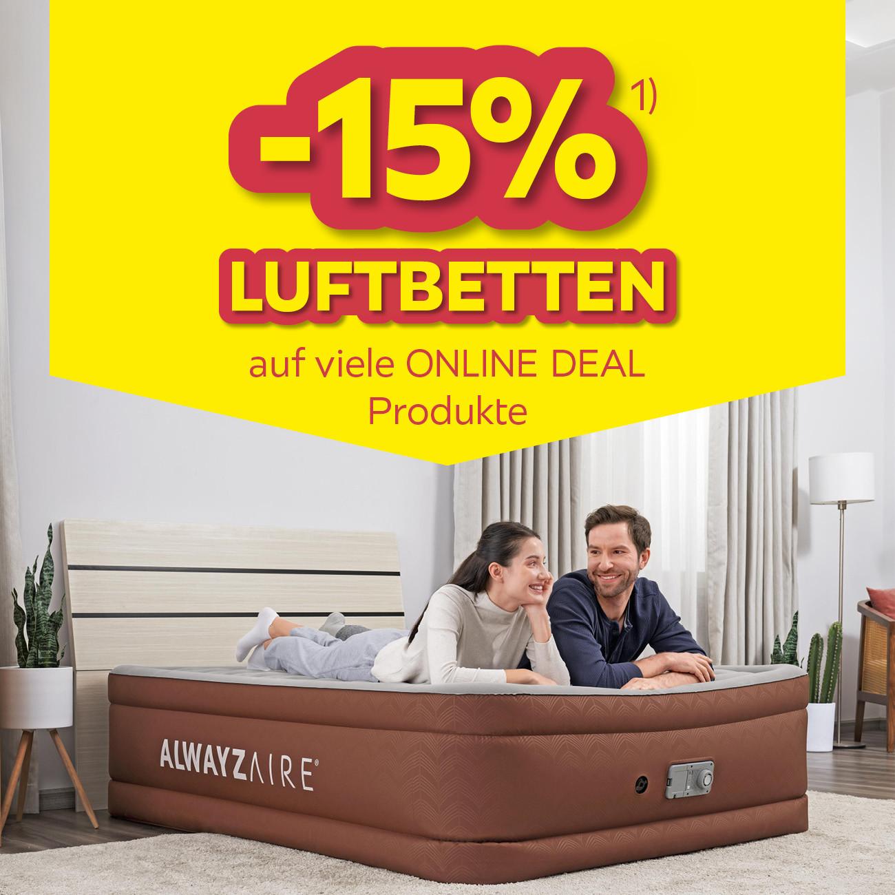 -15% Luftbetten auf viele Online DEAL Produkte
