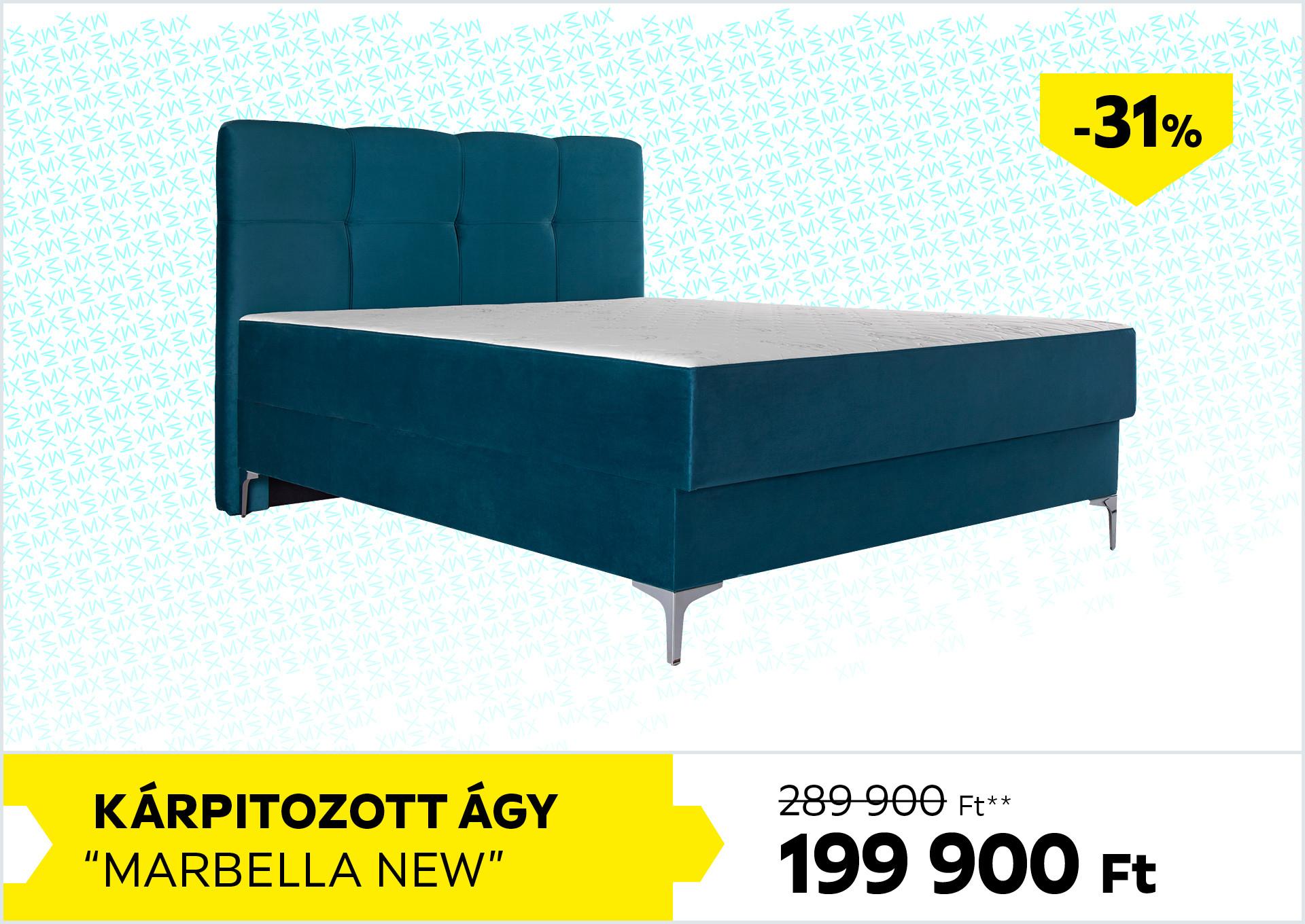 Kárpitozott ágy Marbella New 289900Forint helyett 199900Forint kedvezmény mértéke 31%