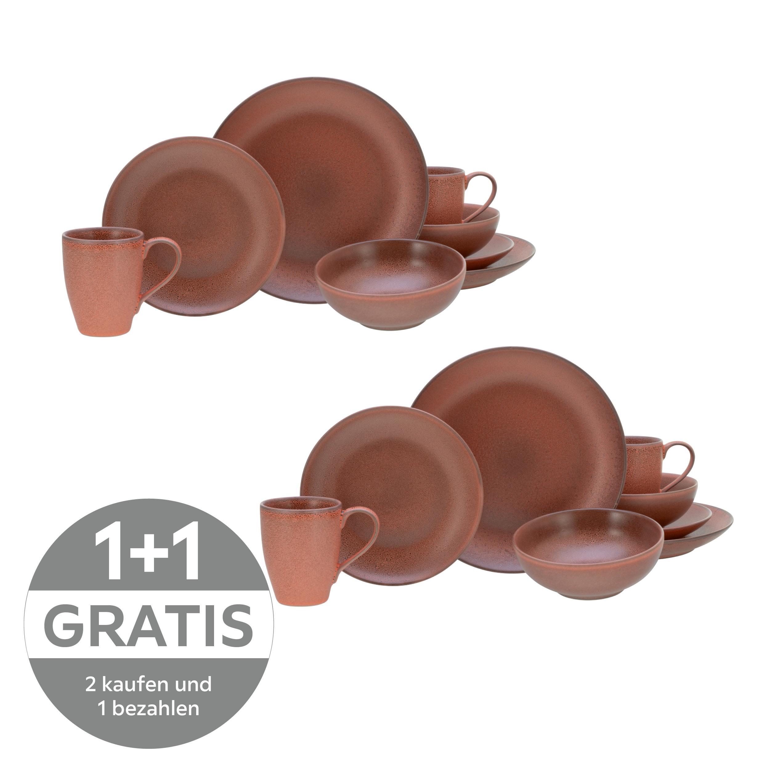 KOMBISERVICE SIERRA NEVADA FUEGO 8-TEILIG - Rotbraun, Basics, Keramik - Creatable