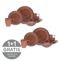 KOMBISERVICE SIERRA NEVADA FUEGO 8-TEILIG - Rotbraun, Basics, Keramik - Creatable