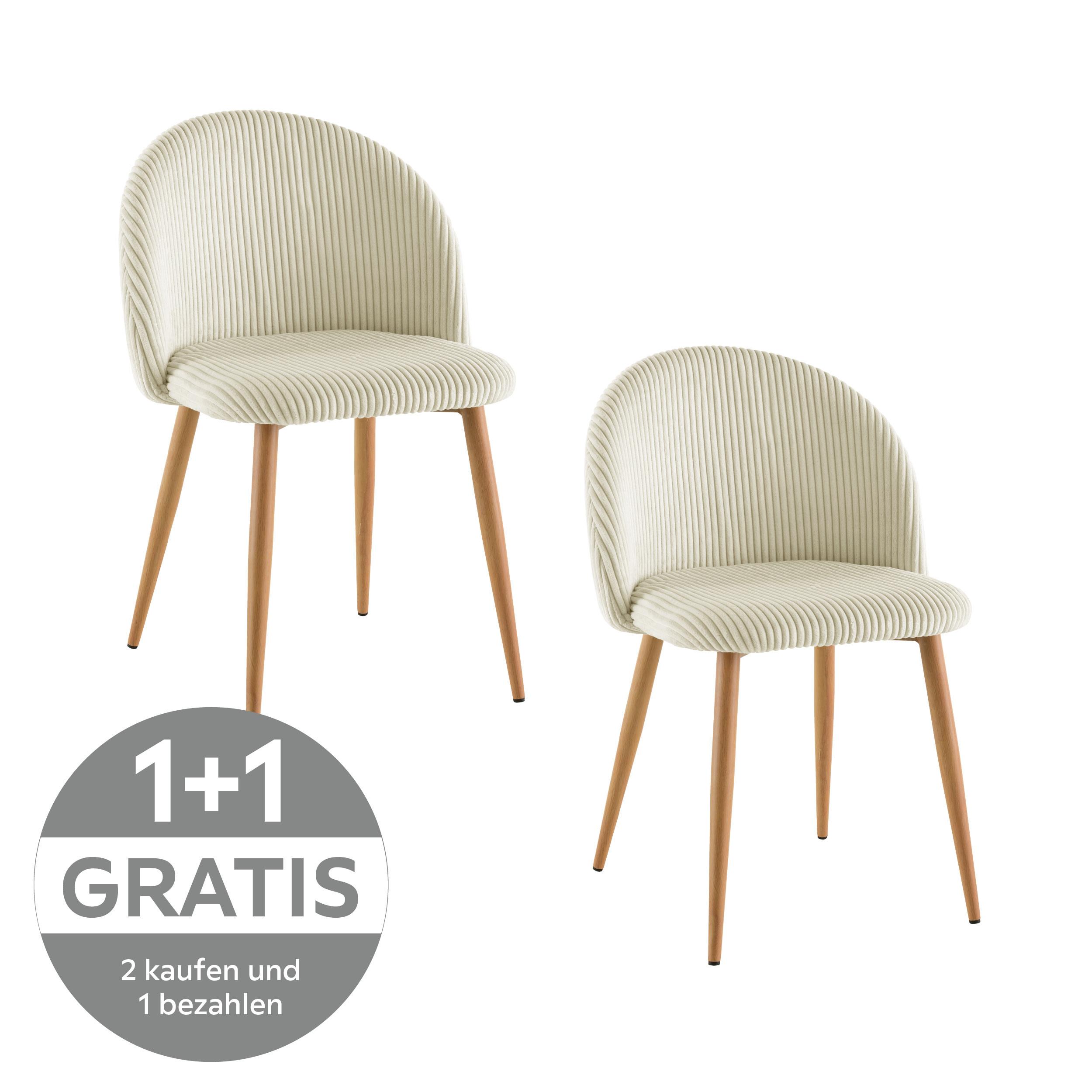 STUHL EMILIO - Eichefarben/Beige, LIFESTYLE, Holz/Textil (51/78/52cm) - Livetastic