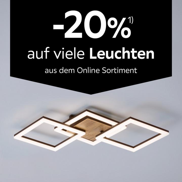 -20% auf viele Leuchten aus dem Online-Sortiment
