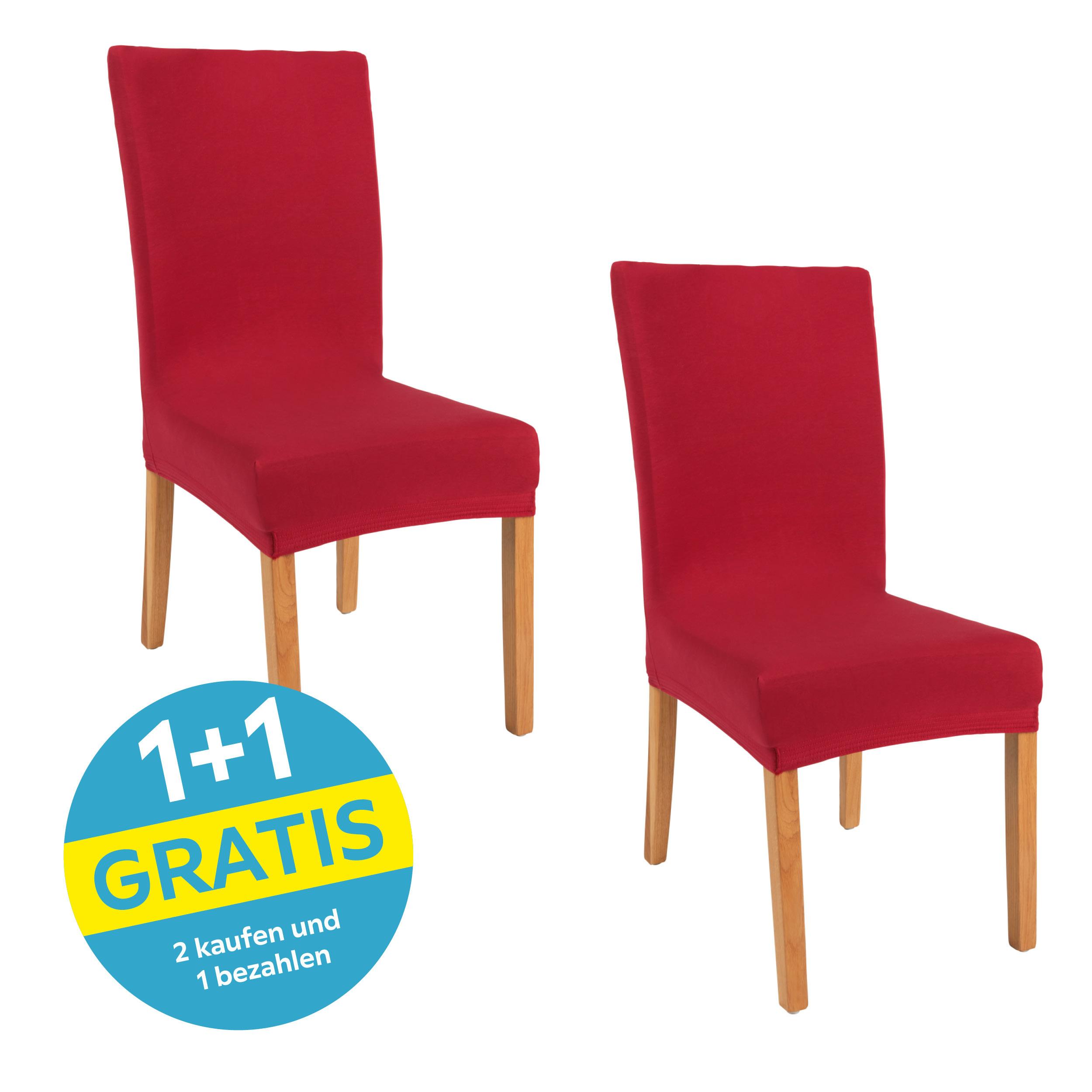 Stuhlhusse Adelisa Jersey Rot 67x47x47 cm Waschbar - Rot, MODERN, Textil - Luca Bessoni