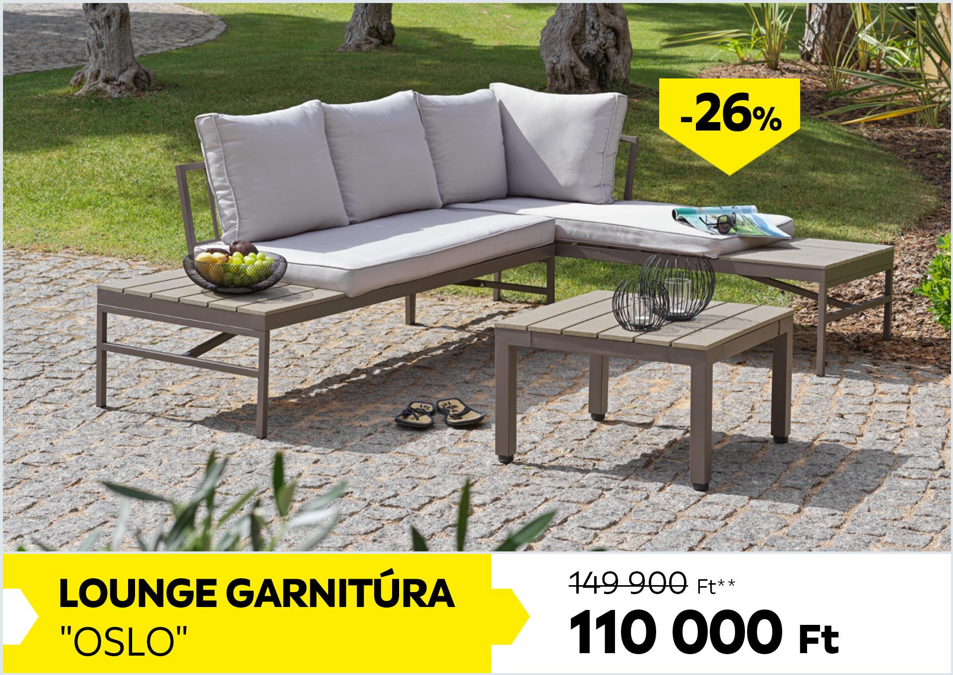 Lounge garnitúra OSLO 149900Forint helyett 110000Forint kedvezmény mértéke 26%