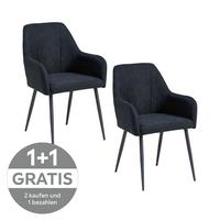 Armlehnstuhl Adelina Schwarz gepolstert - Schwarz, LIFESTYLE, Textil/Metall (56/87/60cm) - Livetastic