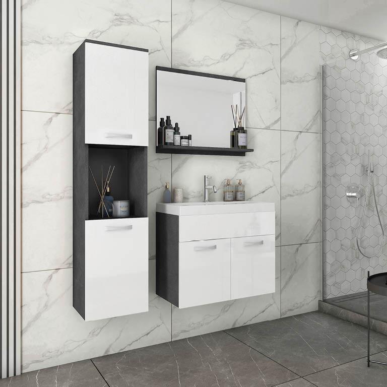 malá šedo bílá koupelnová sestava