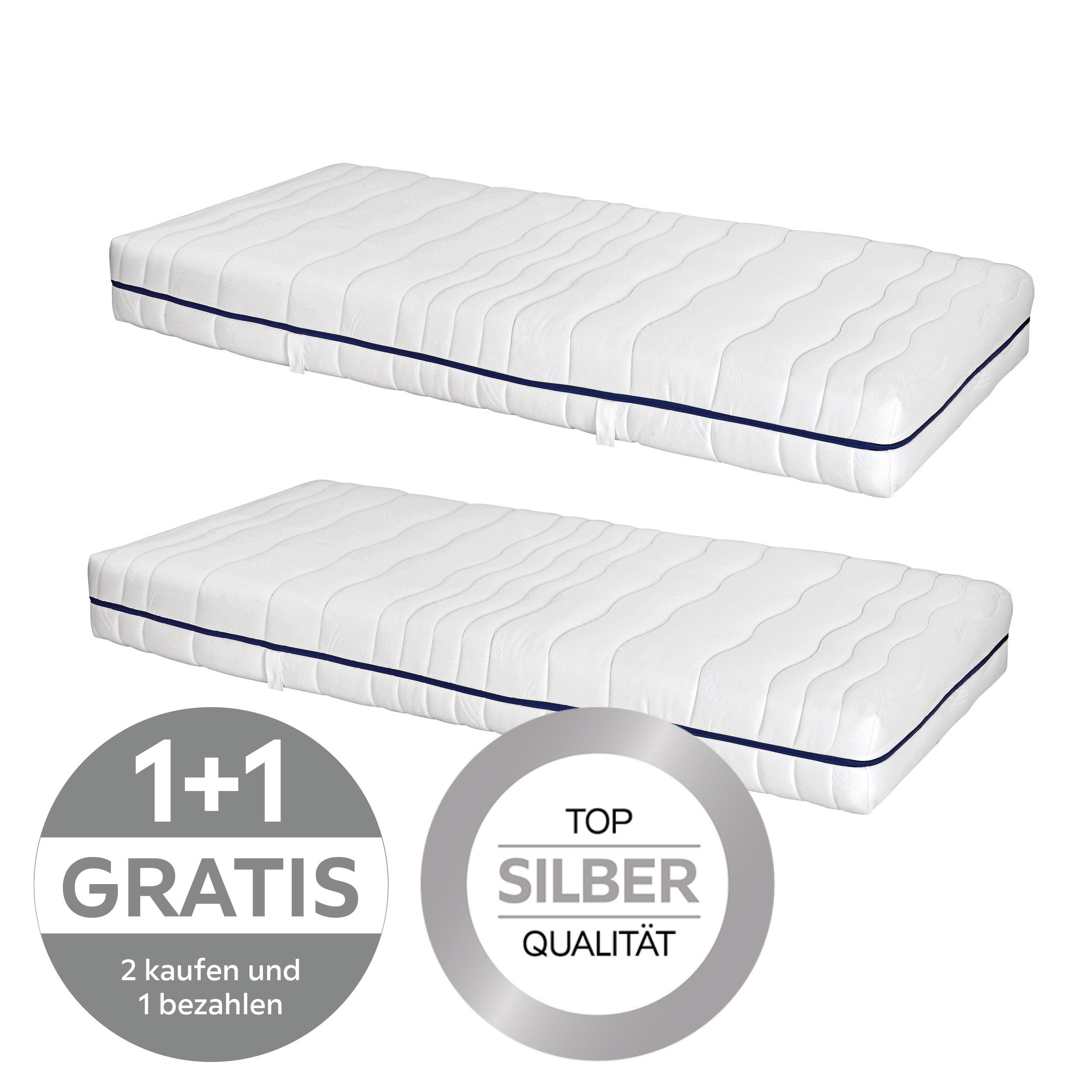 Komfortschaummatratze Silvy 90x200cm mittelfest - Weiß, Basics (90/200cm) - Primatex