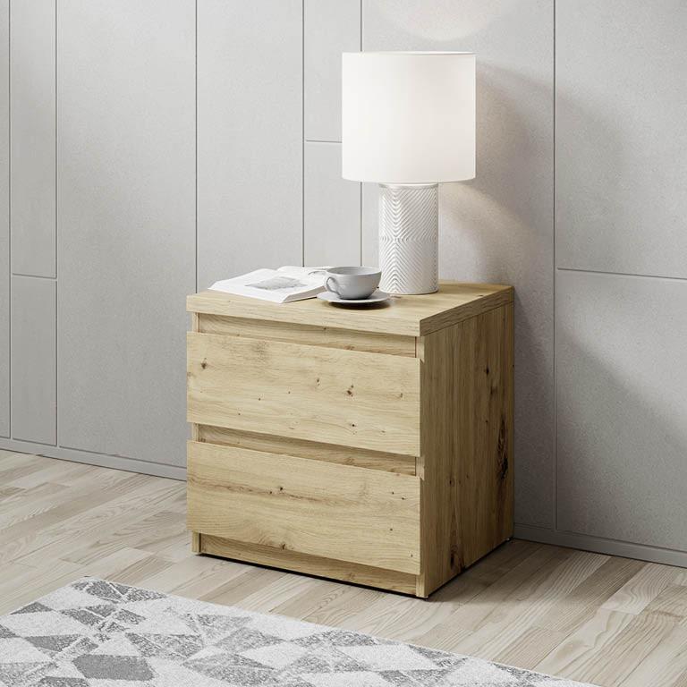 nočný stolík v dekore dub