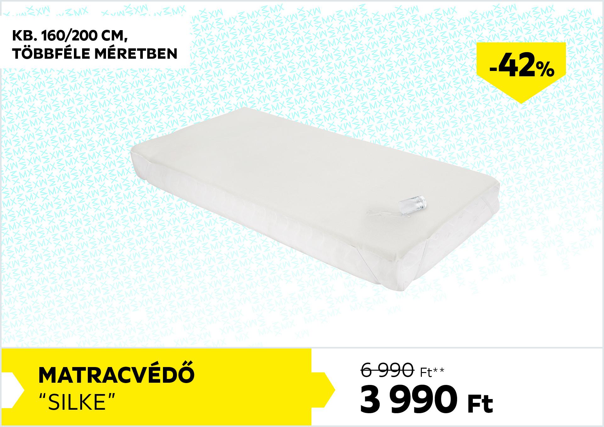 Matracvédő kb. 160/200cm SILKE 6990Forint helyett 3990Forint kedvezmény mértéke 42%
