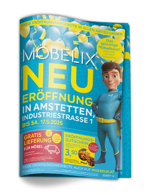 Prospekt zur Neueröffnung in Amstetten