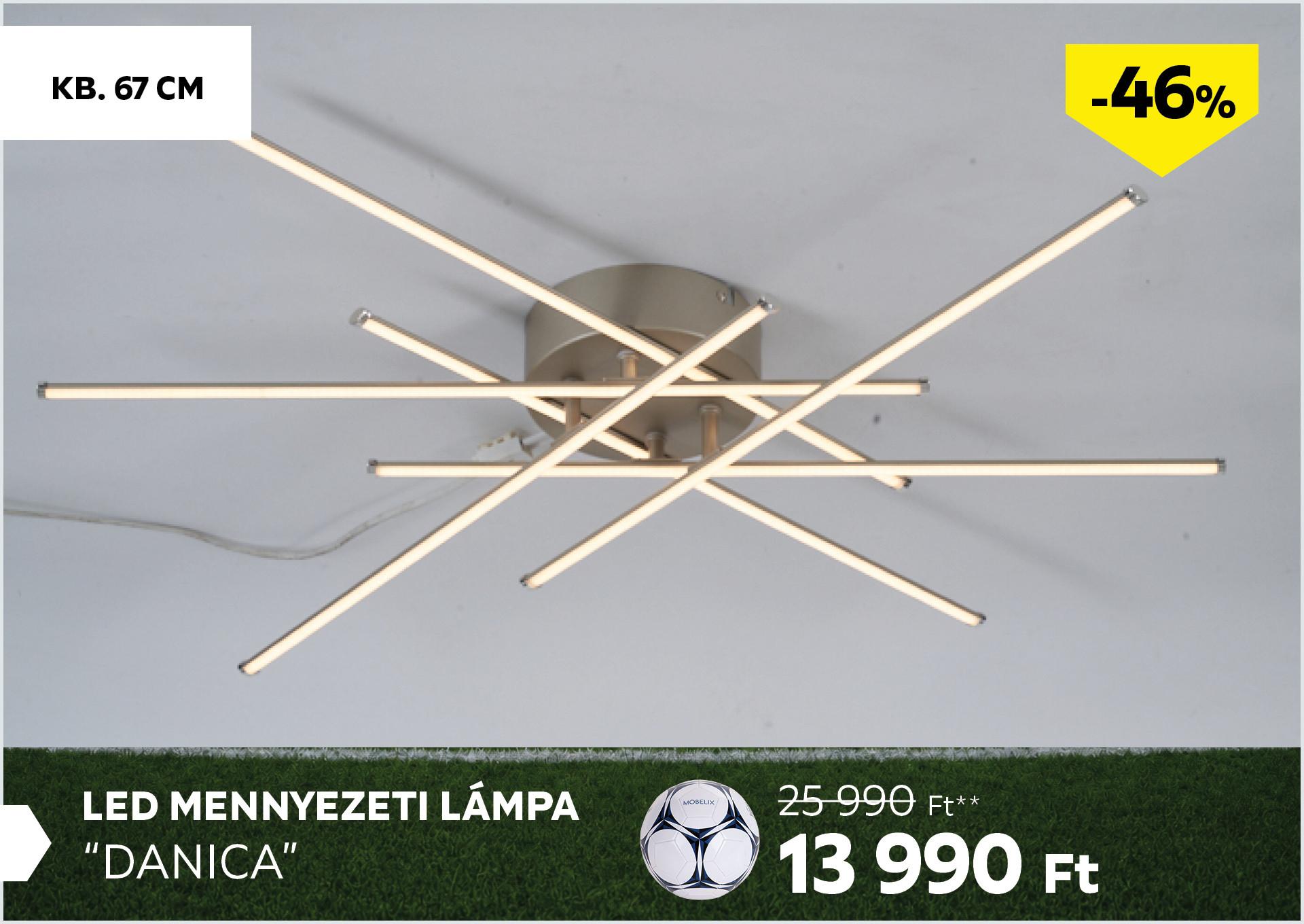 LED mennyezeti lámpa kb. 67cm DANICA  25990Forint helyett 13990Forint kedvezmény mértéke 46%