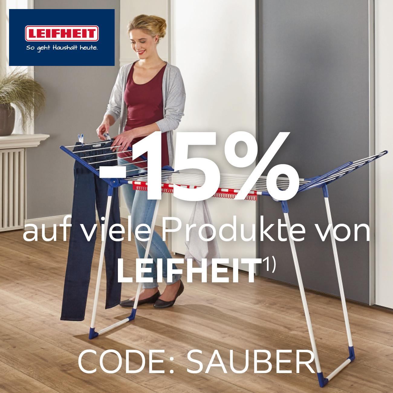 -15% auf viele Produkte von Leifheit Code: SAUBER