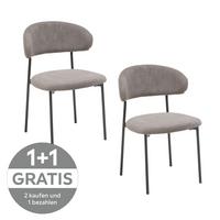 Polsterstuhl Fenja grau - Schwarz/Grau, KONVENTIONELL, Textil/Metall (53/80/57cm) - MID.YOU