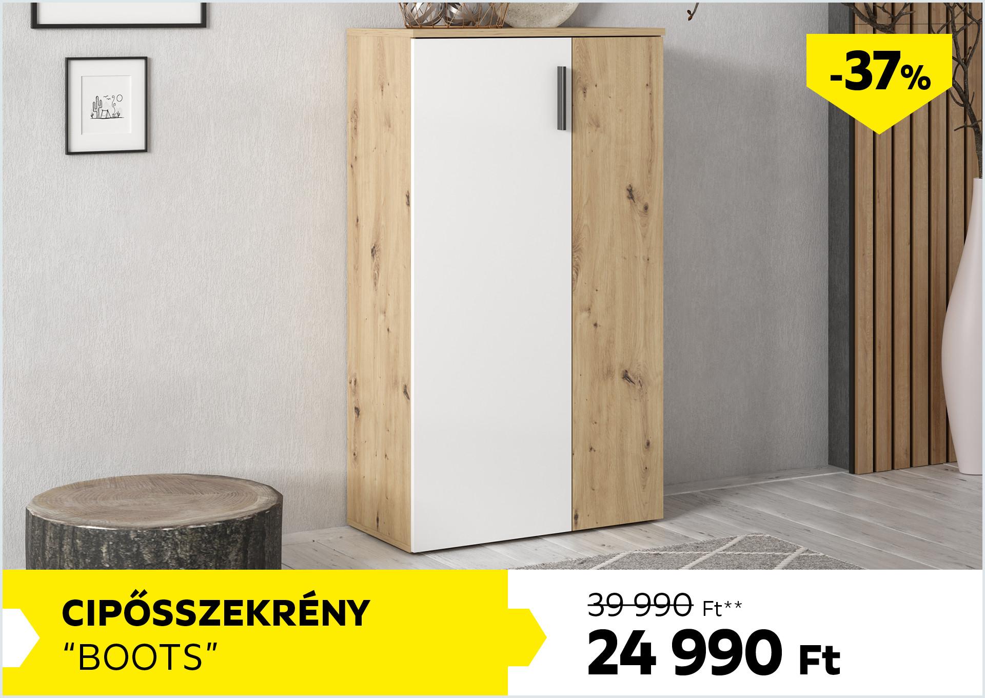 Cipősszekrény Boots 39990Forint helyett 24990Forint kedvezmény mértéke 37%