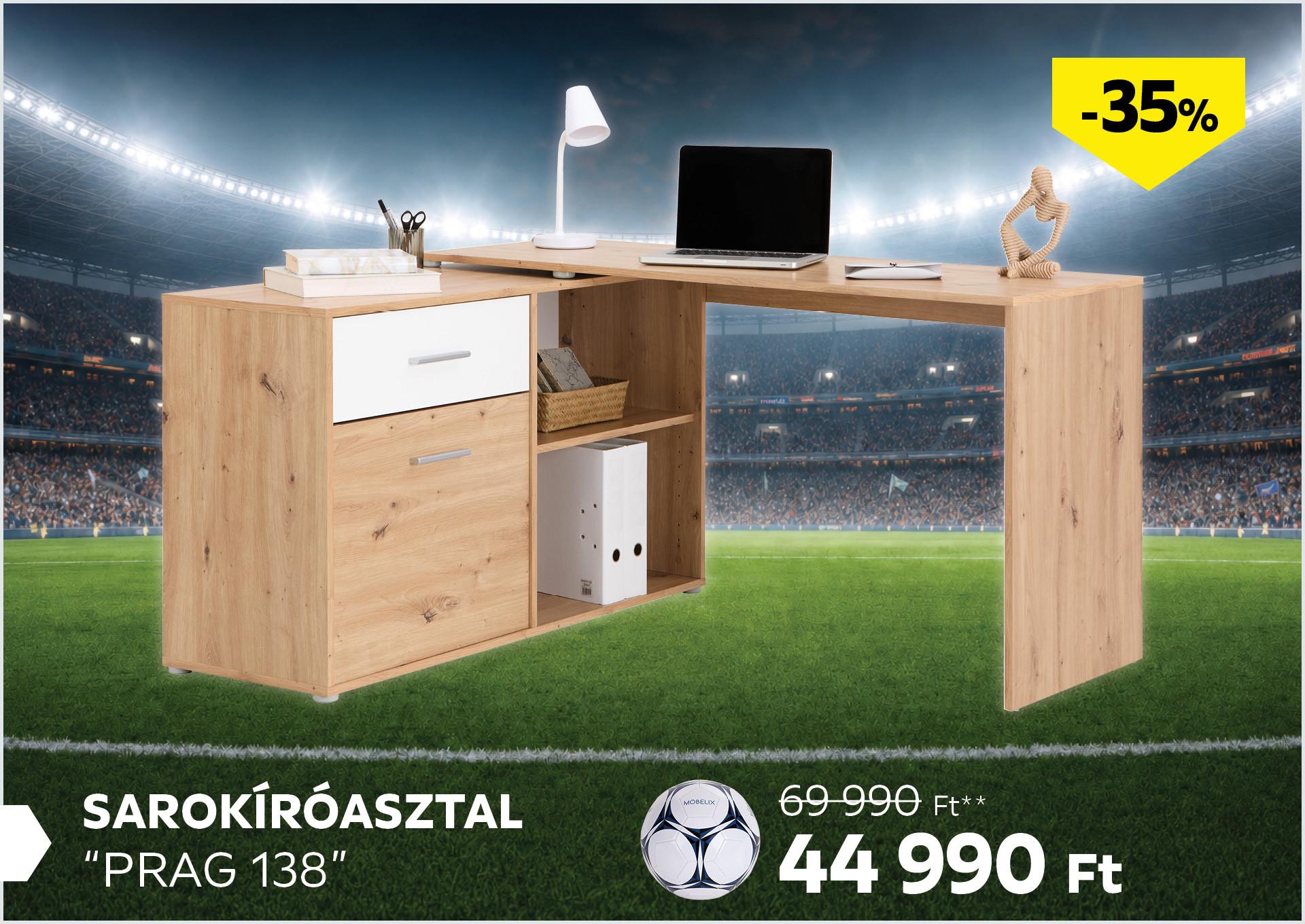 Sarokíróasztal PRAG 138 69990Forint helyett 44990Forint kedvezmény mértéke 35%