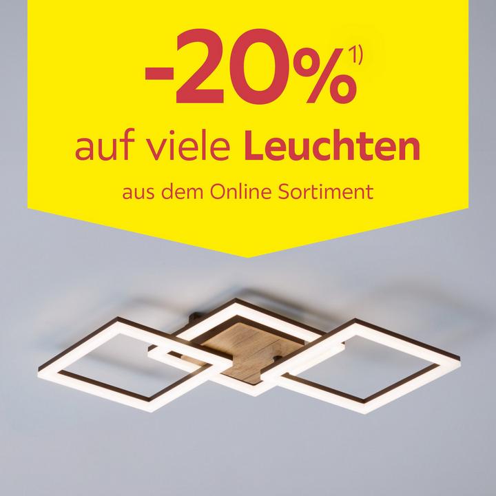 -20% auf viele Leuchten aus dem Online-Sortiment