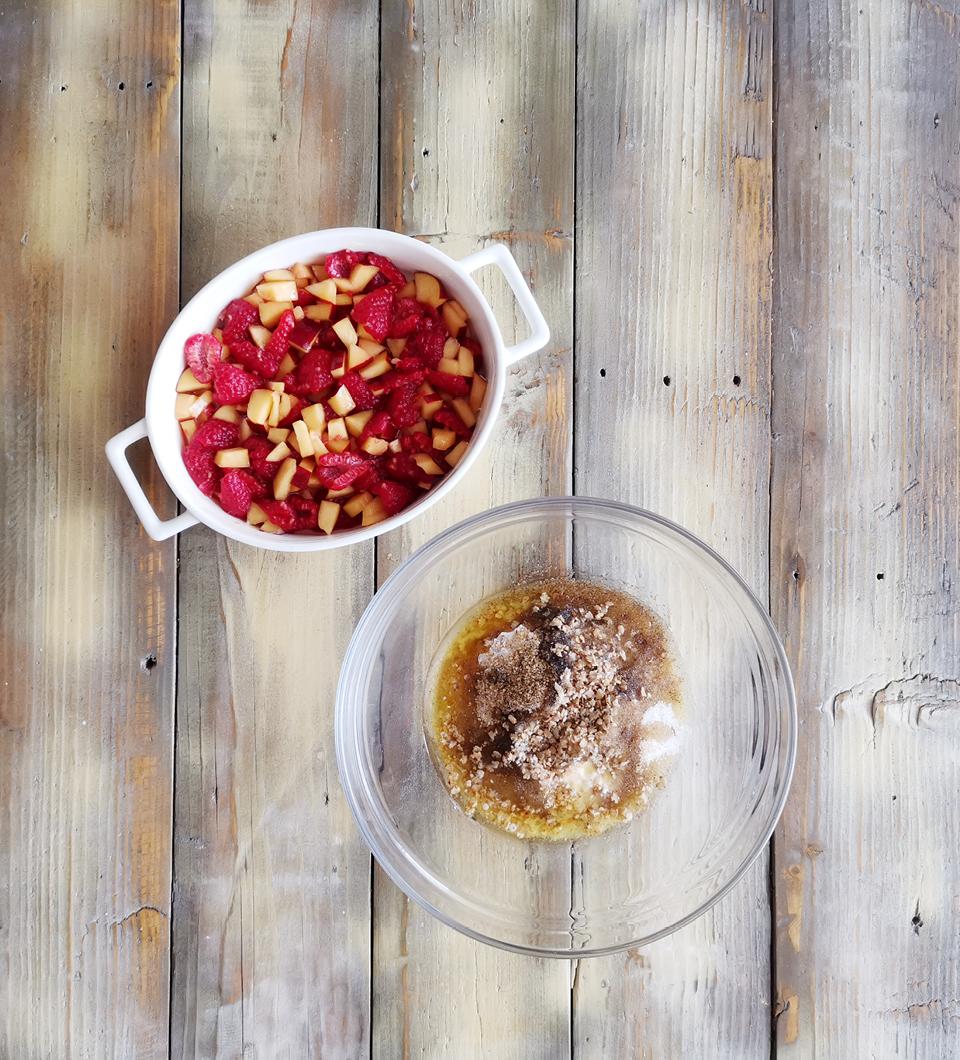 recept na ovocný crumble, postup 2