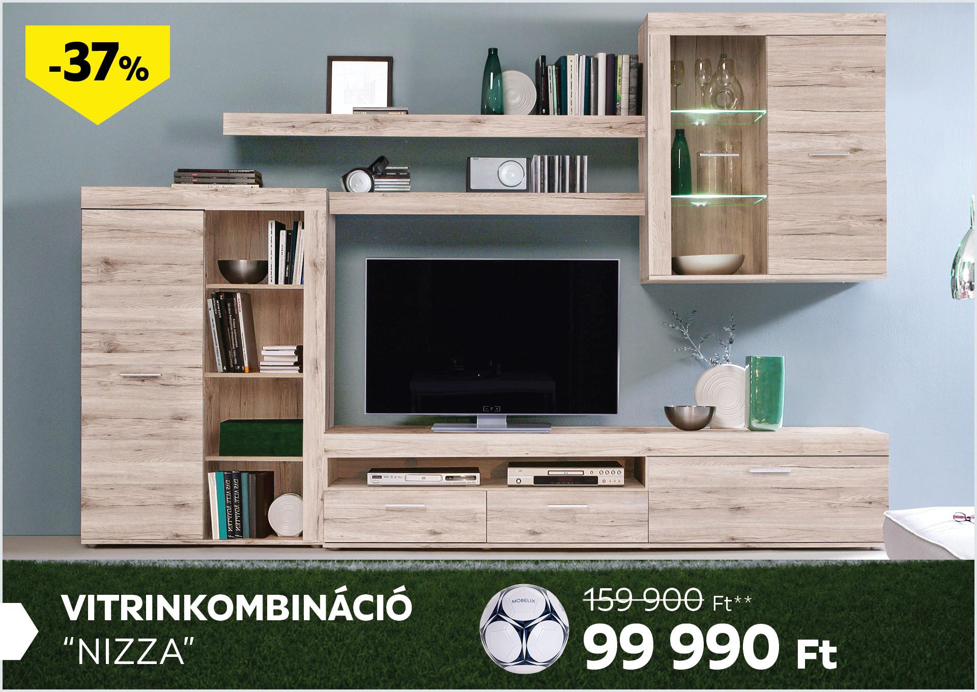 VITRINKOMBINÁCIÓ NIZZA 159900Forint helyett 99990Forint kedvezmény mértéke 37%