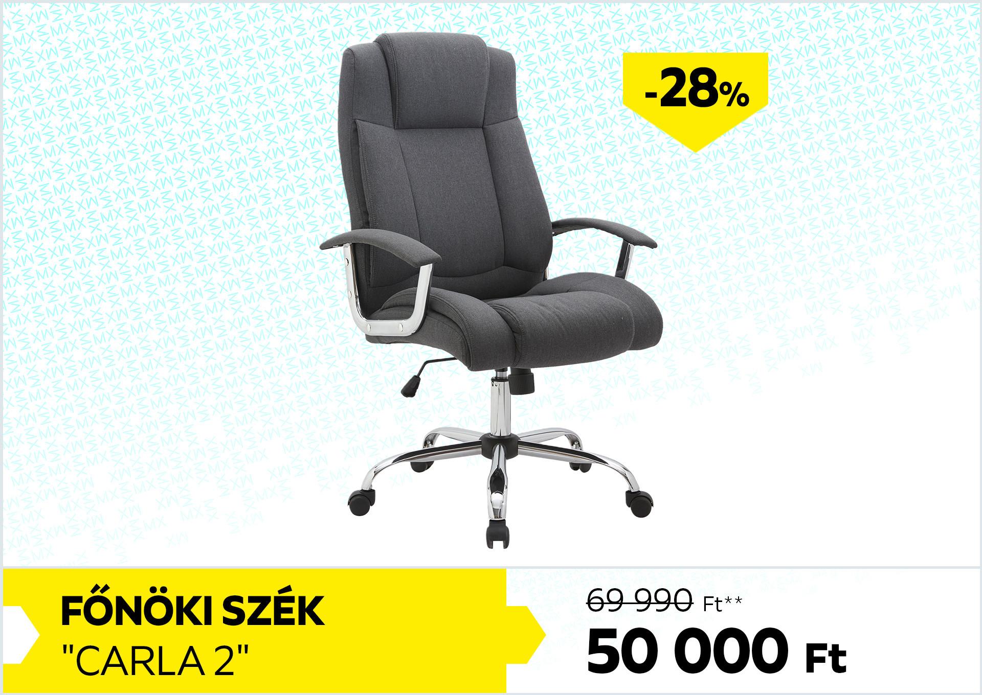 Főnöki szék Carla 2 69990Forint helyett 50000Forint kedvezmény mértéke 28%