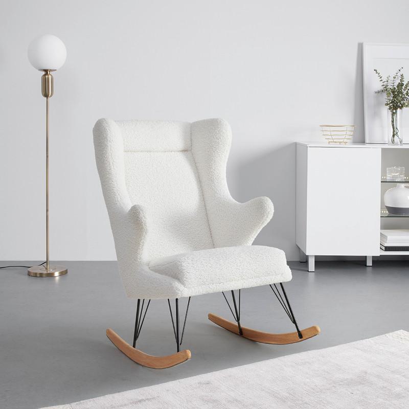 biele hojdacie kreslo