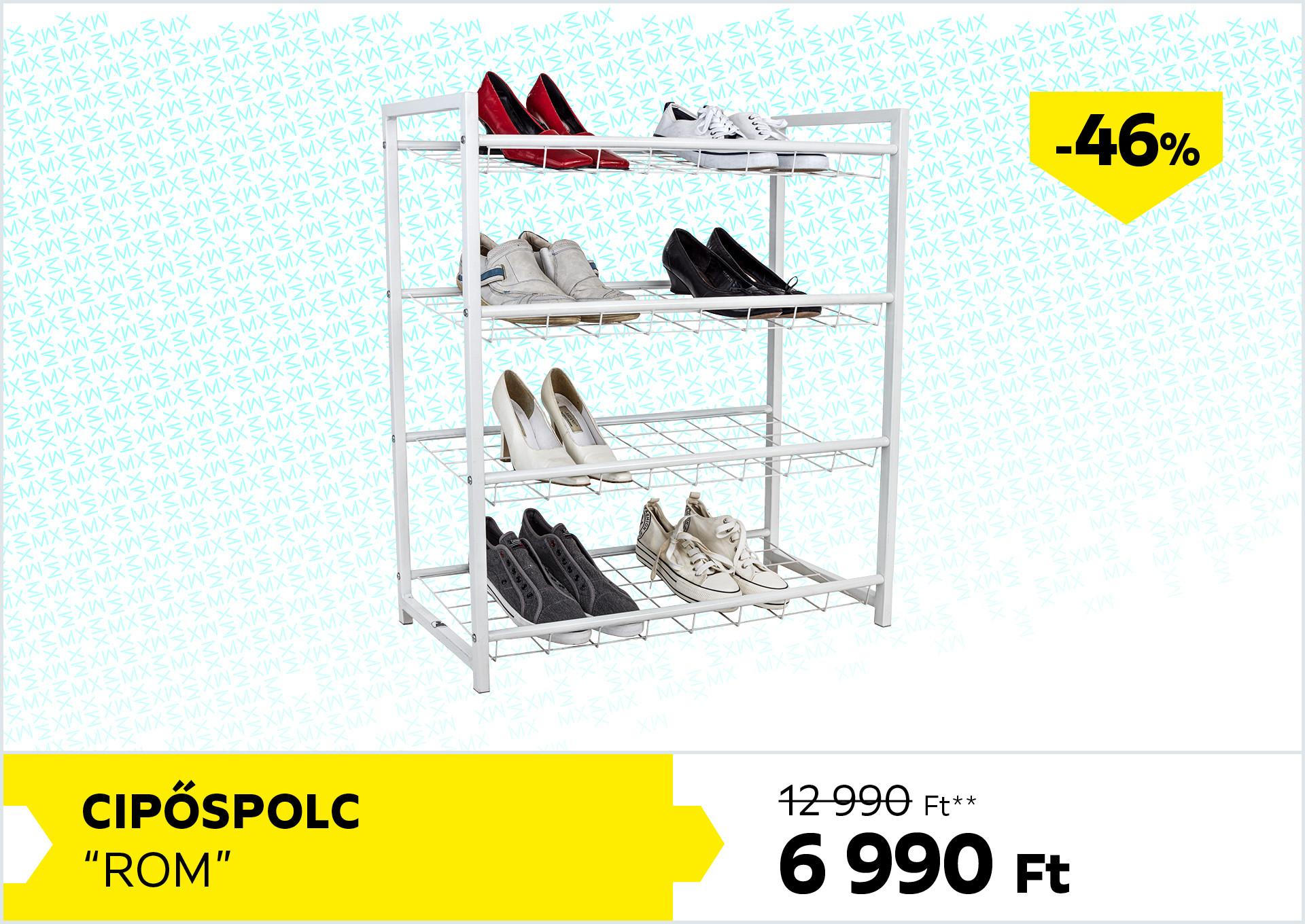 Cipőspolc Rom 12990Forint helyett 6990Forint kedvezmény mértéke 46%