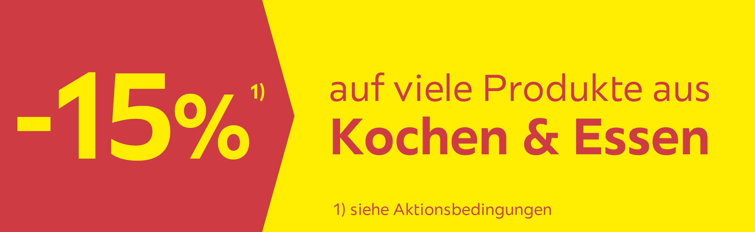 -15% auf viele Produkte aus Kochen & Essen