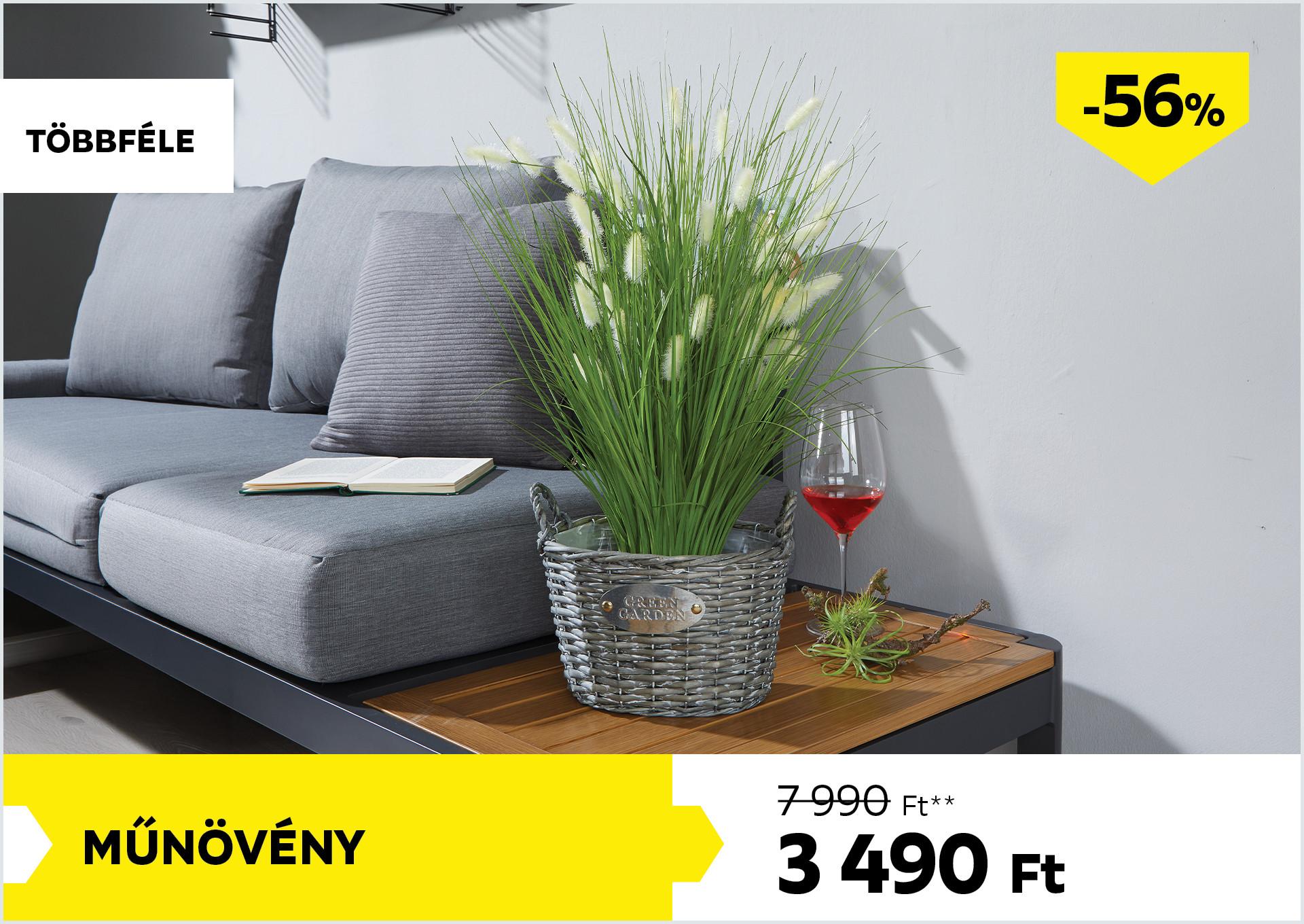 Műnövény 7990Forint helyett 3490Forint kedvezmény mértéke 56%