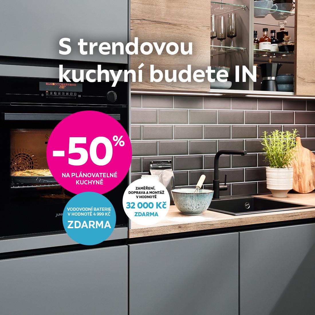 -50% na plánovatelné kuchyně + baterie