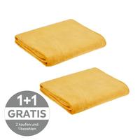 Kuscheldecke Marlies Senffarben 220x240 cm - Senfgelb, MODERN, Textil (220/240cm) - Luca Bessoni