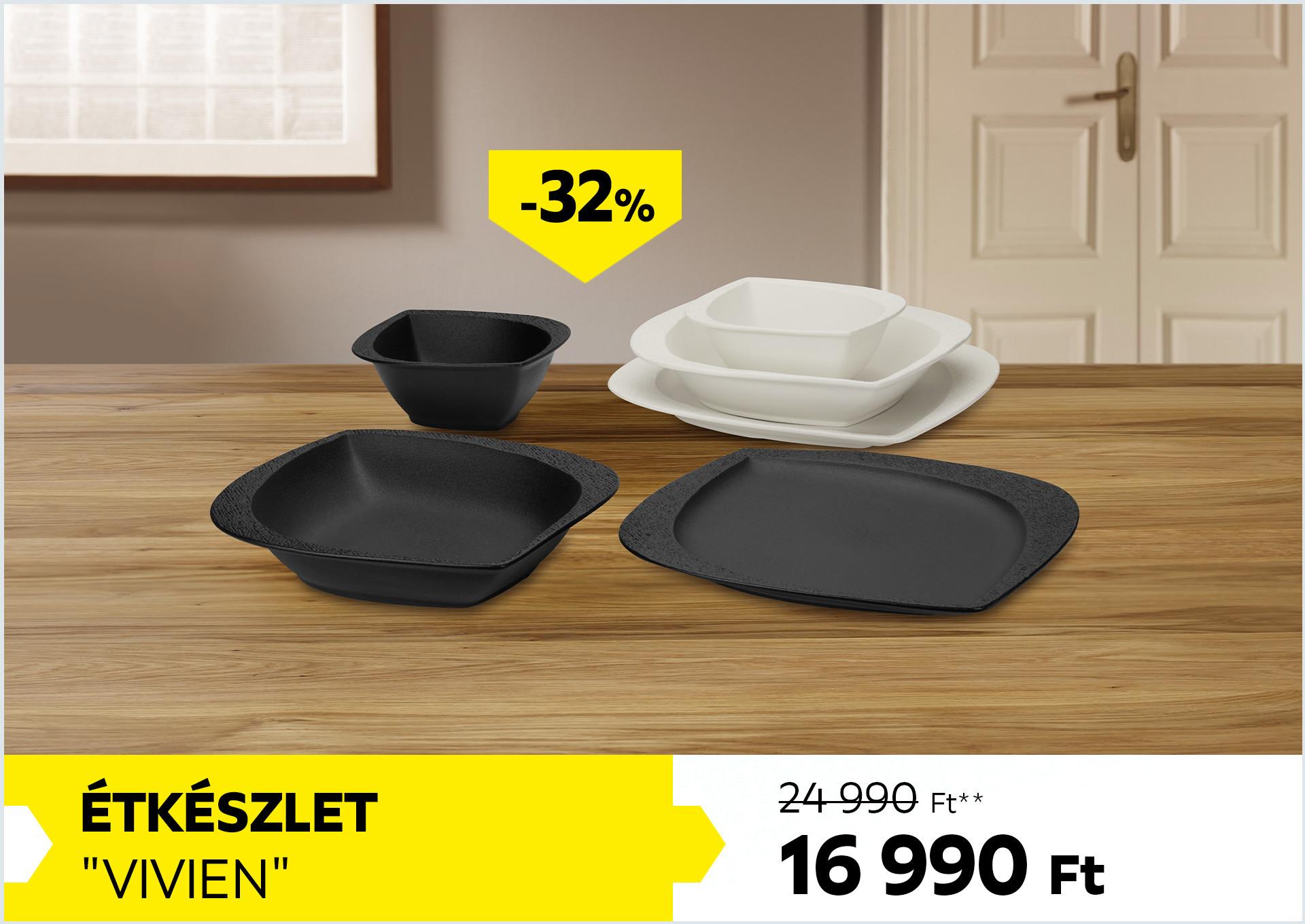 Étkészlet VIVIEN 24990Forint helyett 16990Forint kedvezmény mértéke 32%