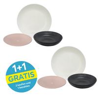 Tafelservice Lisboa - Pink/Schwarz, MODERN, Keramik - James Wood