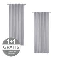 FERTIGVORHANG ROSWITA - Silberfarben, KONVENTIONELL, Textil (135/245cm) - Ondega
