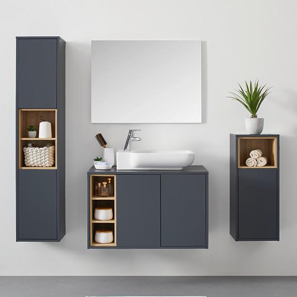 Moderní černé koupelnové skříňky