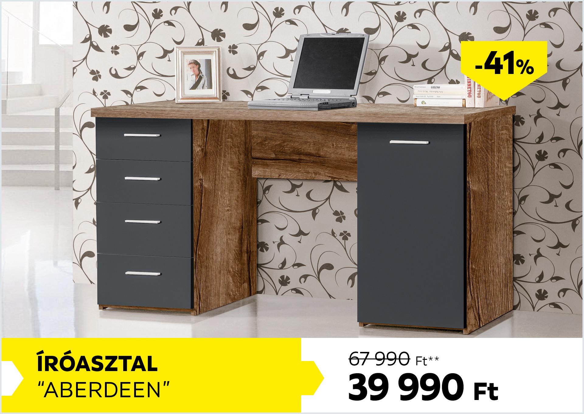 Íróasztal Aberdeen 67990Forint helyett 39990Forint kedvezmény mértéke 41%