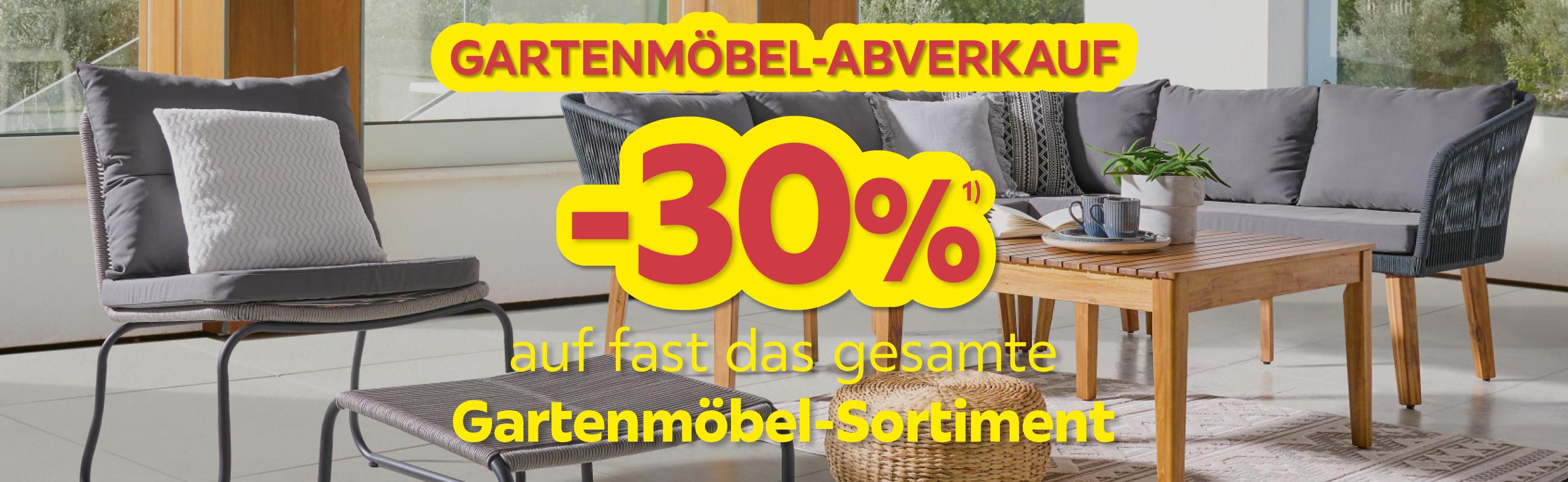 Gartenmöbel Abverkauf -30% auf fast das gesamte Gartenmöbel Sortiment